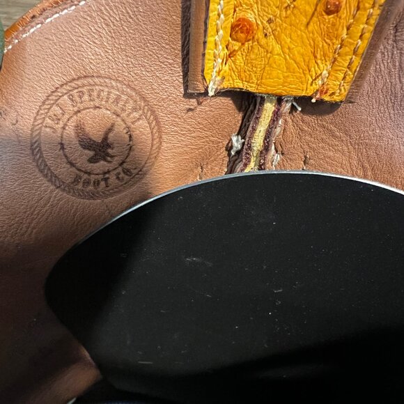 J&J Specialty Boot Co. FULL FQ Ostrich Cowboy Boots in men\'s size 11D main image 9